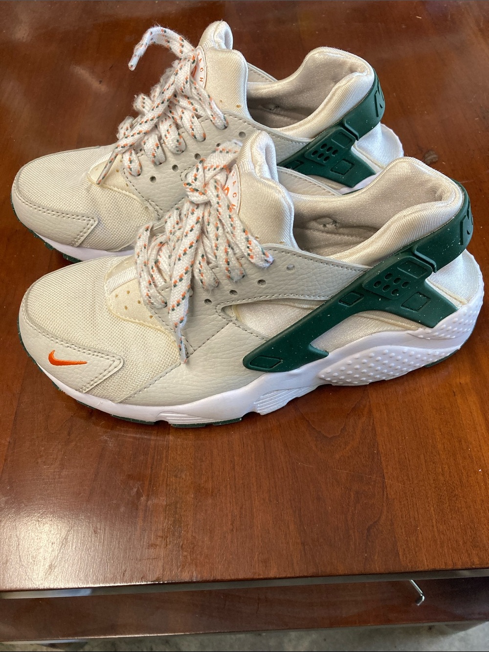 Nike Air Huarache Run White Green Orange Miami DX3065-100 Size 4.5 Youth